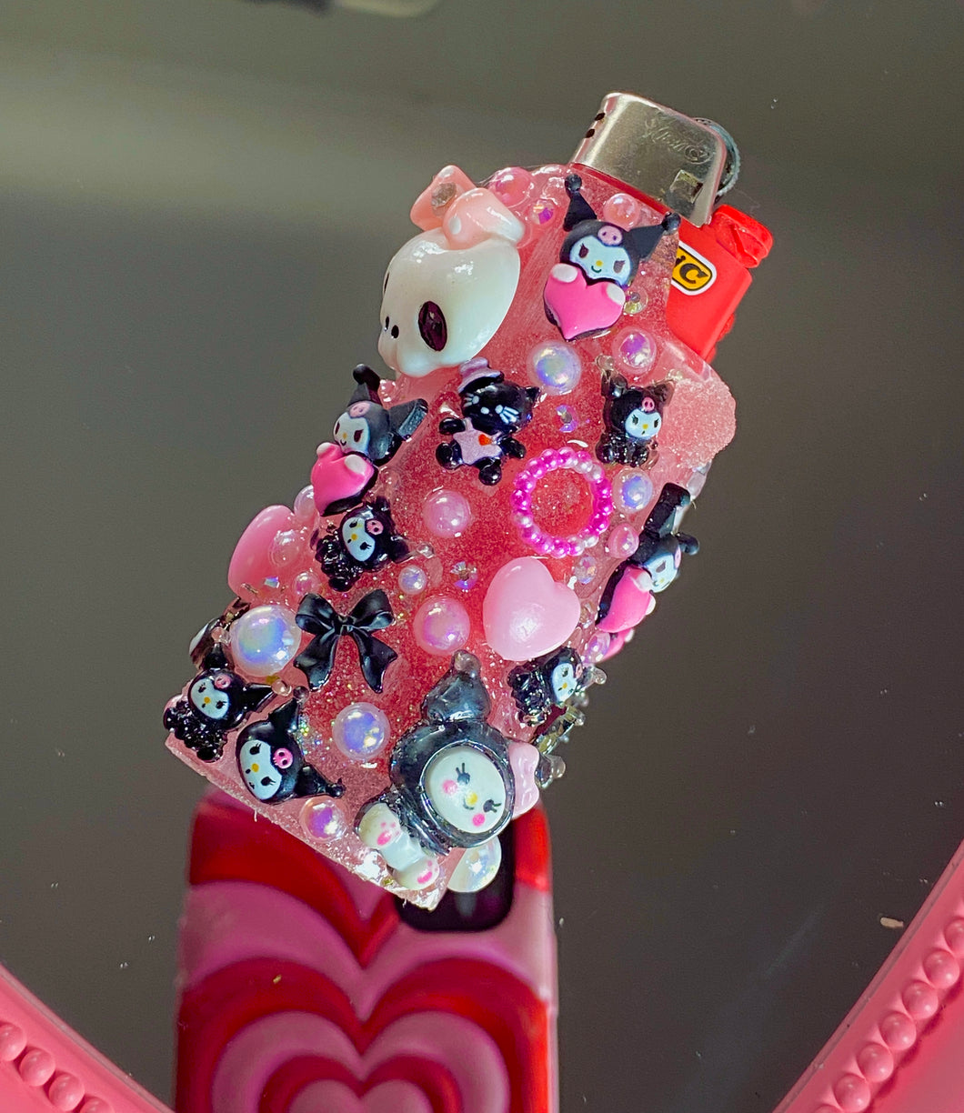 Kuromi  pink Lighter Case Junked (STANDARD SIZE)