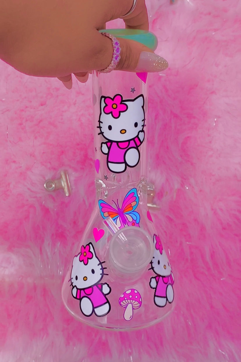 Hello Kiitty Pink Vibez Bong (handmade) Ready to Ship