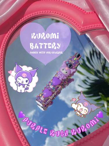 Purple Kuromi Rhinestone Pen