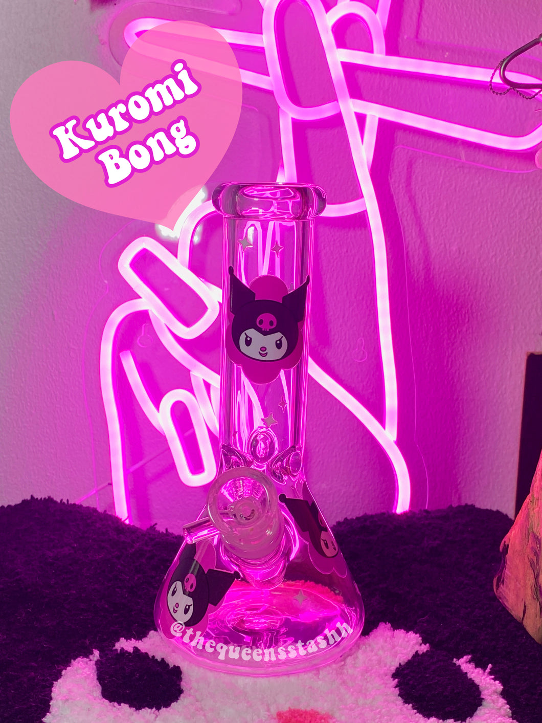 Kuromi 🖤 Beaker Bong (handmade )Ready To Ship